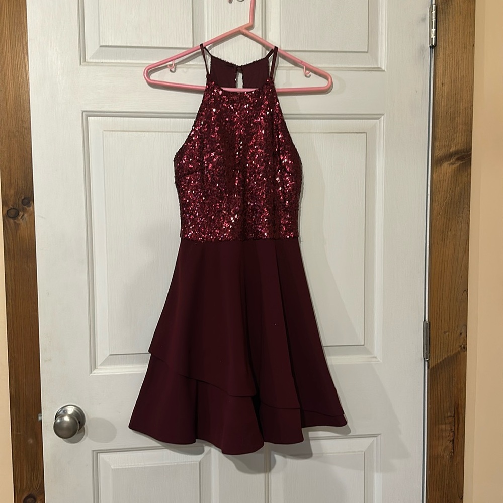 Maroon juniors dress